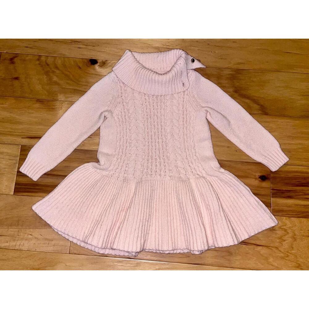 JANIE & JACK GIRLS PINK SWEATER DRESS SIZE 18-24M EXCELLENT COND LD9